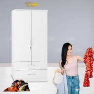 Michelle 2 Door Wardrobe / Swing Door Cabinet / Cloth Storage Cabinet / Almari Kayu / Almari Baju H1815 W800 D470MM