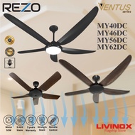 REZO Ventus MY56DC motor 56 INCI / MY40 Motor DC 40 INCI (Kayu Gelap / Matt Hitam Remote fan/DC Moto