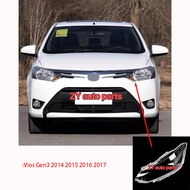 คู่ (ซ้ายและขวา) ไฟหน้าสำรองเลนส์ไฟหน้าฝาครอบเลนส์สำหรับโตโยต้าVios Gen3 2014 2015 2016 2017 Orignal