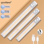 「 YUYANG Lighting 」Goodland พร้อมเซ็นเซอร์ตรวจจับการเคลื่อนไหวไฟไฟ Led กลางคืน,ตู้เสื้อผ้าอัจฉริยะไฟชาร์จusb ไฟกลางคืนไฟตู้ไร้สายสำหรับผนังห้อง