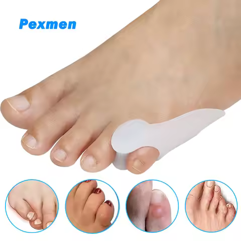 Pexmen 2/4Pcs Gel Pinky Bunion Protector Little Toe Separator Bunionette Pads Toe for of Corn Callus