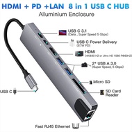 8Combination1Type-C Docking station8 IN 1USB Hub Compatible MacBook Belt HDMI Mesh Port PD Card Read