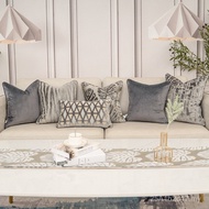 Bantal hiasan kelabu, sarung bantal, kusyen sofa, bantal sofa gaya ringkas Nordic, kusyen sofa besar