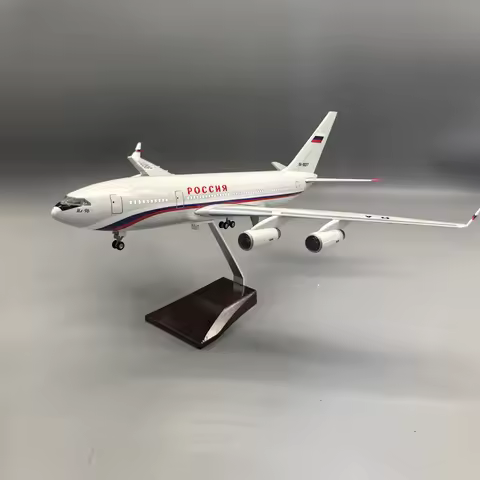 1/120 Scale Planes 46cm Resin Russian Air Force One Il96-300 Diecast Aircraft Models With Lights Sta