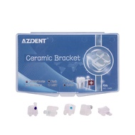 AZDENT Dental Orthodontic Ceramic Bracket Braces Roth 0.022 Hooks On 345 20pcs/Box