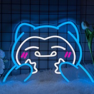 Snorlax Neon Sign Anime Neon Light Indoor Wall Art for Kids Game Room Toy Shop Bar Sign Birthday Gif