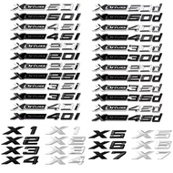 For BMW  X1 X3 X4 X5 X6 X7 Logo 3D Xdrive 20d 30d 35d 40d 50d 20i 25i 30i Car Fender Emblem Trunk Ba