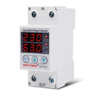 SINOTIMER Home Voltage Surge Protector Usage Dual LED Display Voltage Surge Protector 63A Din Rail V