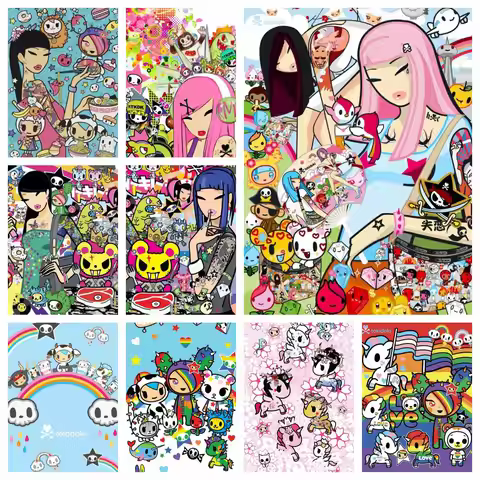 Japan T-Tokidoki 5D DIY Full Round Diamond Painting Home Living Room Bedroom Aesthetic Decoration