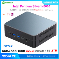 SZBOX Intel Pentium N6000 MINI PC DDR4 16GB 512GB NVMe SSD WIFI5 BT5.2 Windows 11 Pro Desktop Gamer 