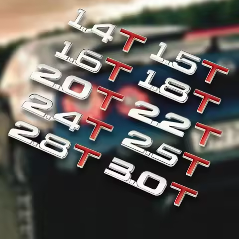 Car 3D Metal 1.3T 1.4T 1.5T 2.0T 2.4T 2.8T 1.6T 1.8T 2.2T 2.5T 3.0T Logo TURBO Emblem Badge Decals T