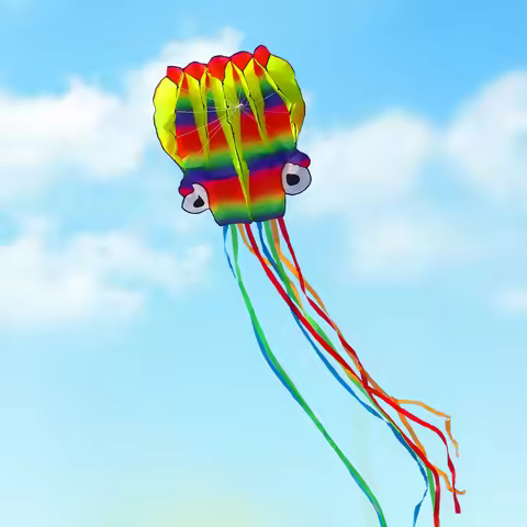 YongJian 3D octopus soft kite 5m Giant Kite With 100m tire line Giant soft kites for adults outdoor 