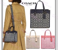 Coach Field Tote 22 In Signature Jacquard C3865 C5017 熱賣新款  單肩斜挎 手提袋 托特包