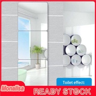 Acrylic Mirror Wall Sticker Self-adhesive Hd Bedroom Dormitory Wearing Mirror Sticker 20*20cm  -MON