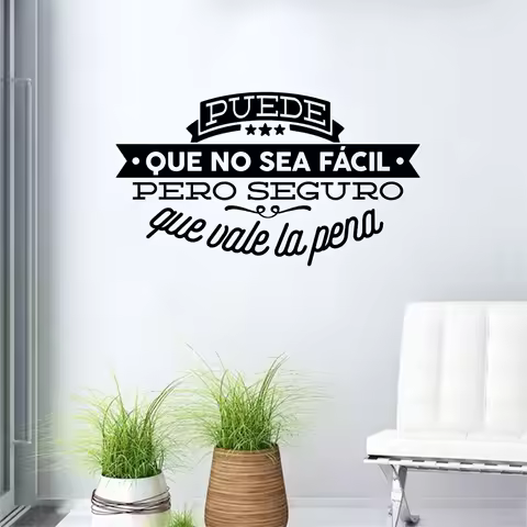 Decorative Viny Wall Stickers Spanish Famous Quote Inspiring Phrase Wall Decals Sticker Home Decor f