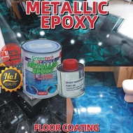 ( Metallic Epoxy Paint ) 1LITER METALLIC EPOXY FLOOR EPOXY COATING Tiles &amp; Floor Paint / 1L EPOXY GREENTECH