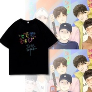 【现货】   快乐老友记0713再就业男团卡通t恤短袖情侣夏宽松可爱情侣装上衣Happy Friends 0713 Re employment Men's Club Card