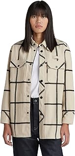 RAW Women's Bf Overshirt, Multicoloured (Brown Rice Louis Check C840-d419), M
