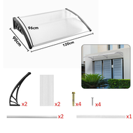 Polycarbonate Dark Brown Courtyard Awning Roof Outdoor Door&Window Sunshade Canopy Awning UV Protect