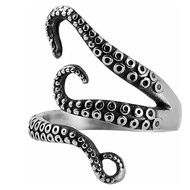 cincin lelaki cicin lelaki cicin European American Fashion Domineering Octopus Tentacle Open Ring Pu