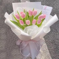 材料郁金香草莓小生日礼物花束手工diy仿真香风车厘包装纸假鲜花Material tulip strawberry small birthday gift bouquet hand fujiayifan