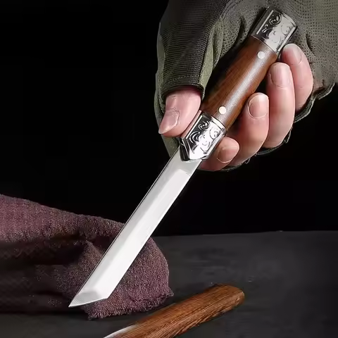 Outdoor camping survival fruit knife, with knife sheath, self-defense tactical knife, home sharp poc