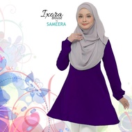 Blouse Muslimah IXORA Cotton Labuh, Sopan dan Selesa - Purple