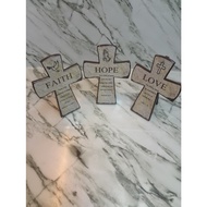 Wooden design cross with bible verse*Faith*Hope*Love*Bible Verse