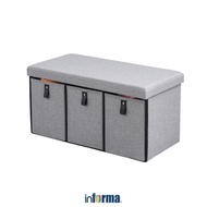 Informa 80X40 cm Wilko Folding Storage Box - Grey Multipurpose Storage Box Container Foldable Storag