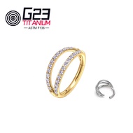 [Kcfb] 16G F136 Titan xuyên khuyên mũi Bông tai Hoop Zircon vách ngăn Clicker đoạn có khớp nối sụn T