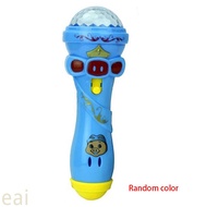 Kids Cartoon Lighting Microphone Mic Karaoke Stick Light Projector Children Gift Toy Random Color