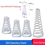 304 Stainless Steel Tower Springs Conical Springs Small Springs Wire Diameter 0.5/0.7/0.8/0.9/1~2mm