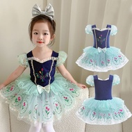 Girls Ballet Anna Dance Practice Children's Puff Skirt Princess Anna Dress One-Piece Performance Cos