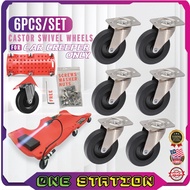 6PCS Set Castor Swivel Wheels for Car Creeper ONLY Mechanic Car Repair Garage Tool Equipment Papan B
