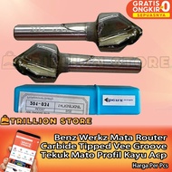 MATA Benz Werkz Bending Router Cutting Bit Matougui Wood Profile Acp Hpl 201-031 1/4田 X 5/8" X 5/8 C