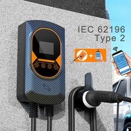 32A Electric Vehicle Car Charger EVSE Wallbox Wallmount 7.6/11/22KW Type2 Cable IEC62196 APP Control