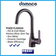 Pozzi FL920GG Gun Grey Kitchen Sink Mixer Tap