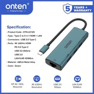 ONTEN - TYPE C TO 5IN1 PD (LAN+HDMI) - UC125