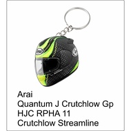 Arai  Quantum J Crutchlow Gp HJC RPHA 11 Crutchlow Streamline helmet keychain 2d