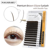 Nagaraku ELLIPSE PREMIUM DARKBROWN ELLIPSE EYELASH EXTENSION SPLIT EYELASH SOFT EYELASH