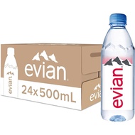 Evian Natural Mineral Water 6x500ml/6 x 1.5L/ 24x500ml/24x330ml/12x1L/12x1.5L/100% Recycled PET Label-Free 24x400ML