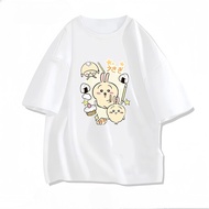 Japanese style anime Gijkawa printed cute Osage casual women's large size top versatile T-shirt sist