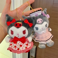 Kawaii Sanrio Plush Pendant Cinnamoroll My Melody Kuromi Doll Fluffy Stuffed Toy Keychain Valentine Day Love Confession Gift