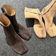 Cowgirl Style Leather Cowboy Boots with Split Toe - High Heels