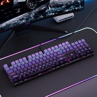 V104 Mechanical Keyboard Wired 104-Key Gaming Game Office High-Appearance Keyboard Green Axis Side E