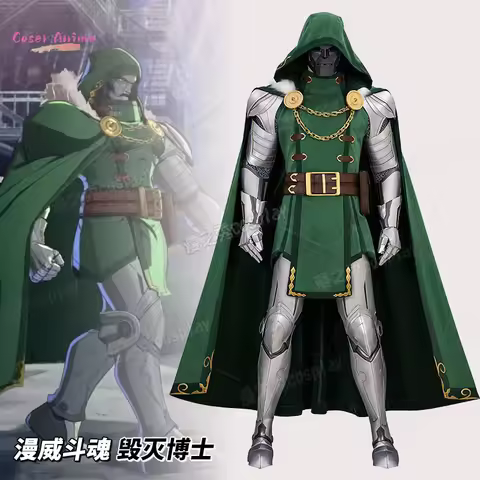 Doctor Doom Cosplay Costumes Deluex Armor Suit Jumpsuit Cloak Mask Mens Victor Von Doom Role Play Un