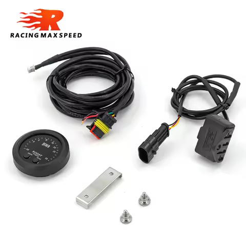 52MM Ultra-Thin Round Boost Gauge with Red Light LED Display Vacuum Gauge Engine Turbo Boost Meter -
