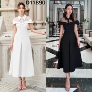 [FG] Glam See Through Shoulder Long Dress D11890