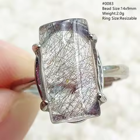 Natural Purple Super Seven 7 Adjustable Ring Rutilated Super Seven 7 Ring 925 Sterling Silver Beads