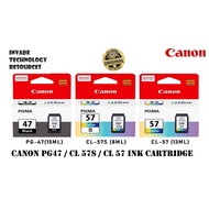 Original Ink Cartridge Canon PG 47 (Black) / CL 57 (Color) / CL 57s (Color) For Canon PIXMA E400/E41